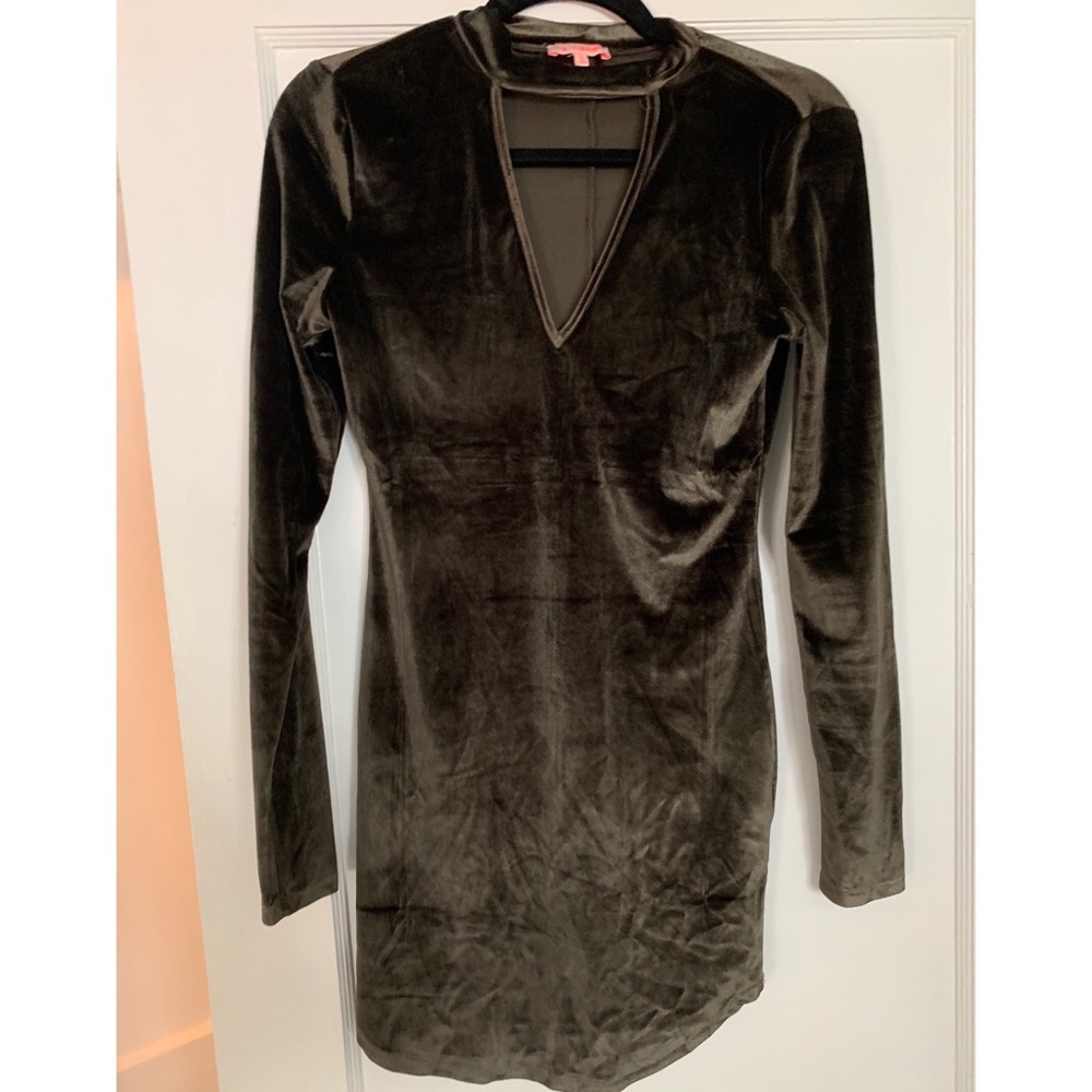 Velvet Olive Holiday Dress - Lulus - M